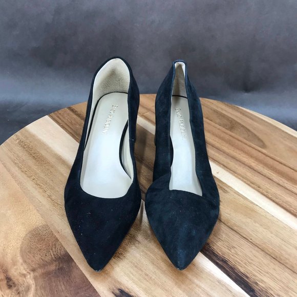 Enzo Angiolini Black Suede Block Heels Slip On Shoes Womens Size 6 B - Picture 2 of 7